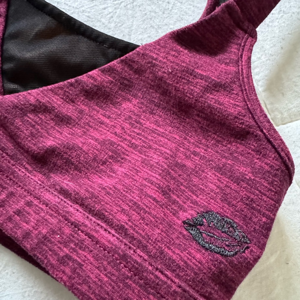 Red and Black Racerback Tank Top with Keyhole Design - Picture 5 of 6